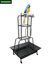 WUNDAPETS BUCKINGHAM ANTIQUE BLACK PARROT STAND BIRD METAL PLAY STAND PERCH