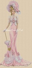 Elegant Lady Cross stitch chart  Elegant Lady 156C full length  Flowerpower37-uk