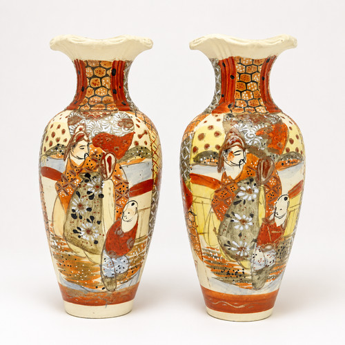 Pair japanese satsuma style - pair,