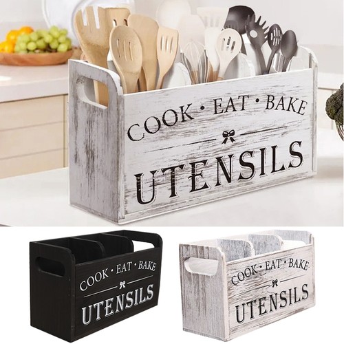 Wooden kitchen utensil holder - wooden,