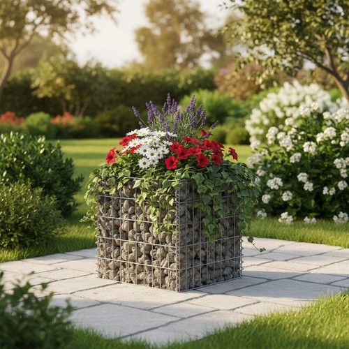 Gabion raised garden - raised, bed