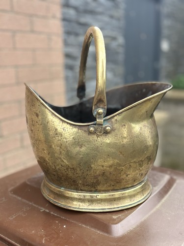Antique helmet scuttle english - scuttle,