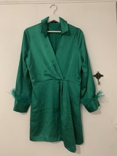 Zara Wrap Style Green Satin