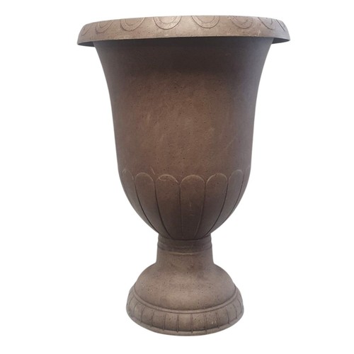 Large brown outdoor garden urn - large,