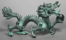 ancient Old earth Bronze statues Folk Handwork Dragon statues Wish U Wealth