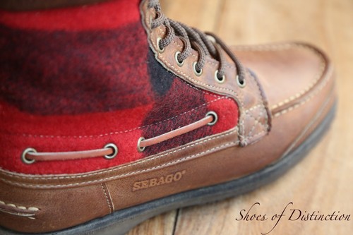 Sebago brown leather red - leather, wool