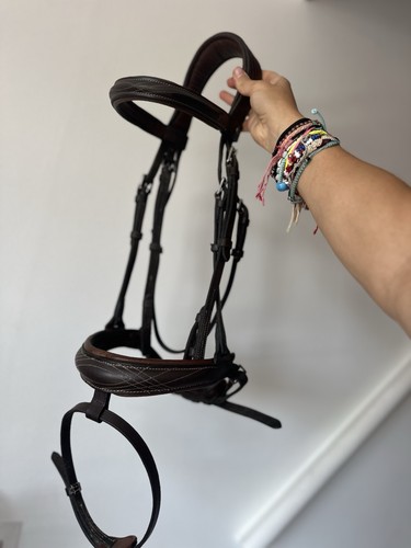 Brown fouganza cob bridle - brown,