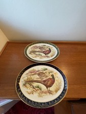 VINTAGE WEATHERBY HANLEY ROYAL FALCON WARE OVAL STEAK PLATES PHEASANTS SCENE 