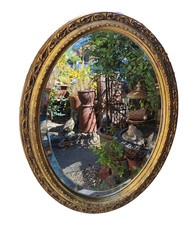 Vintage Oval Gold Wall Mirror