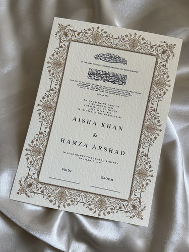 Nikkah certificate - nikkah, a4/a3
