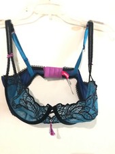 Cosmopolitan Size 36D Blue Black Lace Stylish Bra Comfort Women Modern Fit 