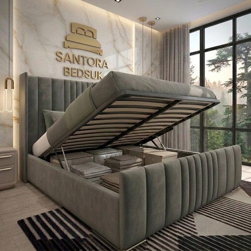 New ottoman bed frame wingback - new,