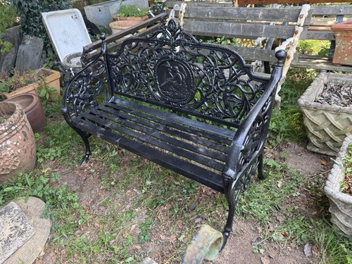 Cast iron ornate - cast, bench