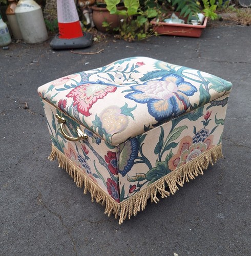 Footstool ottoman floral - footstool,