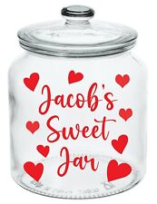 Sweet Jar Heart Label Vinyl Sticker for Jars, Toffee Tins, Free Postage