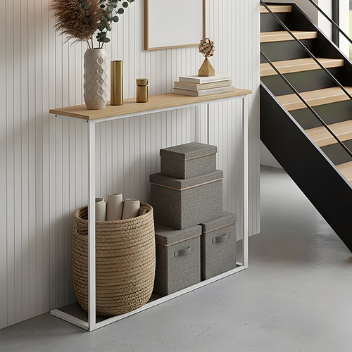 100cm metal wooden narrow - metal&wooden,