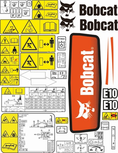 Bobcat e10 stickers decals - e10,