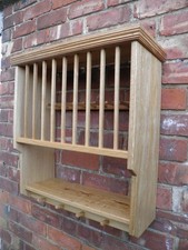 Solid Oak Plate Rack With