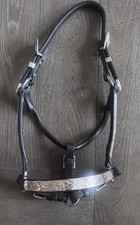Horse Show Halter Western Cob Size Leather & Silver Plates