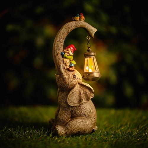 Solar elephant gnome ornament - gnome,
