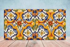 Spanish Ceramic Wall Tiles Mediterranean Kitchen Deco Backsplash Tiles Set of 2