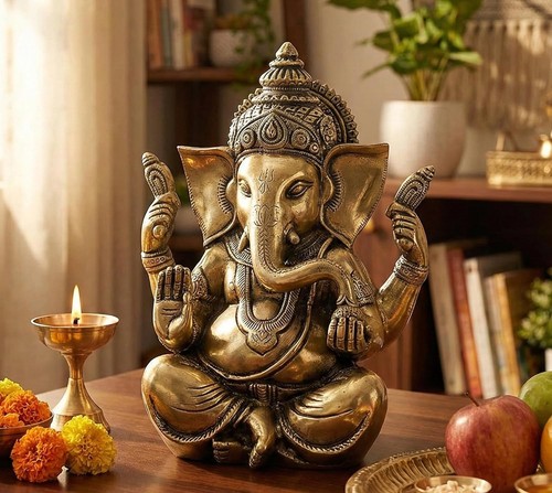 Hindu god brass lord ganesha - hindu,