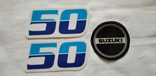 SUZUKI LT50 DECALS GRAPHICS STICKERS FUEL TANK  / PULL START WHITE / BLUE 