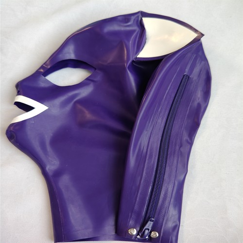 Purple latex hood - hood, mask