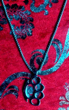 KNUCKLE DUSTER SILVERY PENDANT