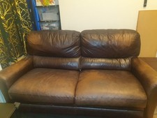 Vintage Brown Leather Sofa