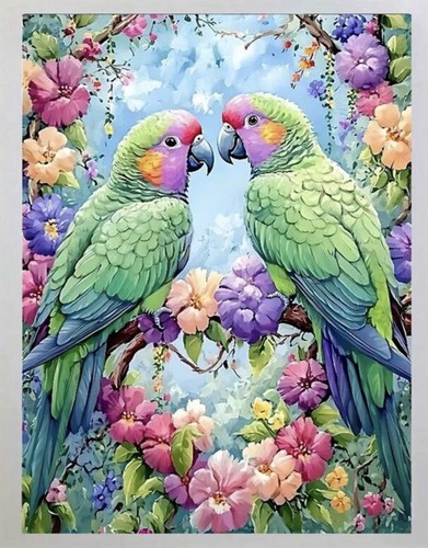 Gorgeous green parrot birds - green,