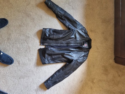 Diesel black leather jacket - diesel,
