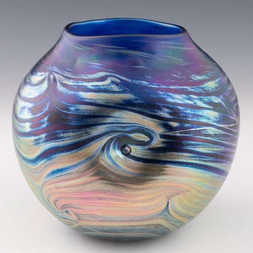 Loetz style studio glass vase - studio,
