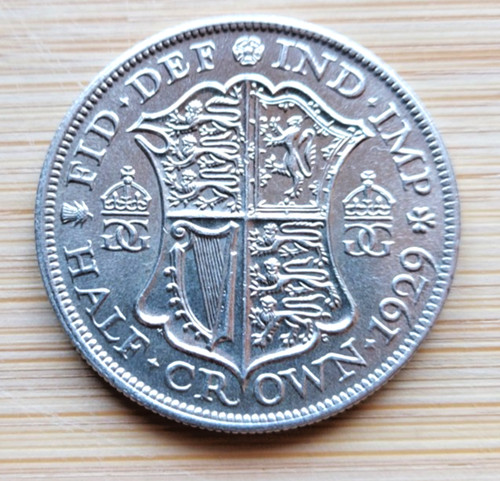 1929 silver half crown coin - crown,