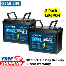 2 PACK 12V 100Ah LiFePO4
