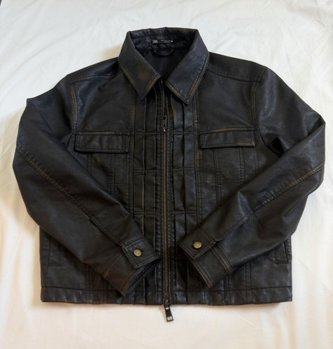 Zara men black leather - zara,