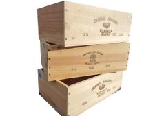 3 Pack - Wooden Box Crates 12 Half bottle size HOME STORAGE SHOP DISPLAY BOXES