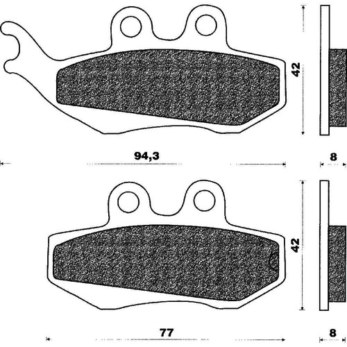 Pair brake pads - pads, piaggio
