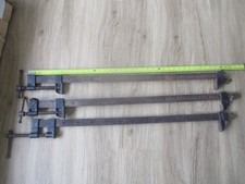 3 Vintage Large Woodworking Sash Clamps  36-38" lg - clamp up to 30" component