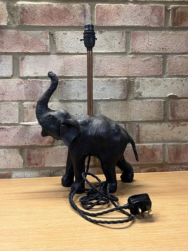Leather elephant lamp - elephant,