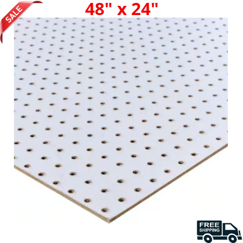 White perforated pegboard - white,