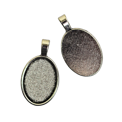 Oval antique silver x - silver, 18