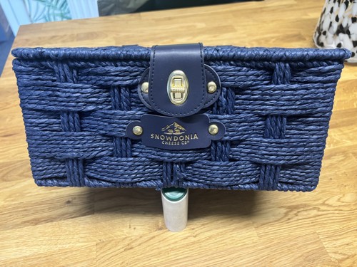 Vintage blue wicker picnic - vintage,