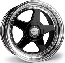 Alloy Wheels 15" Dare DR-F5-SL Black Polished Lip For Toyota MR2 [Mk1] 84-89