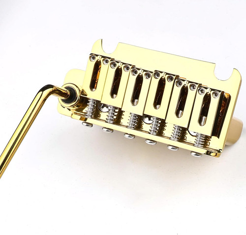 Gold lefty guitar bridge - lefty,