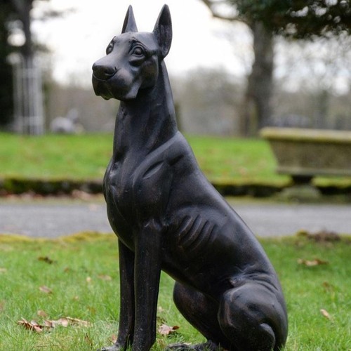 Doberman dog garden sculpture - dog,