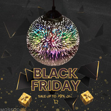 Lights Hanging Pendant Disco Glass Globe Ceiling Lighting Colourful Lampshade