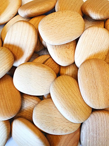 Large wooden pebbles - large,