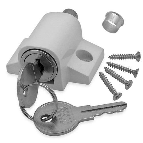 White sliding patio - white, catch