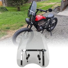 Motorcycle E-Bike Large Light Smoke Windshield Screen 7/8" 1" Handlebar Clamps